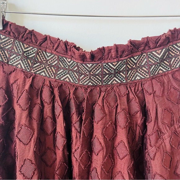 Maeve by Anthropologie bohemian skirt size 10 Diamond cut A line Skirt - Picture 4 of 8